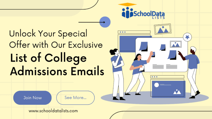List of College Admissions Emails